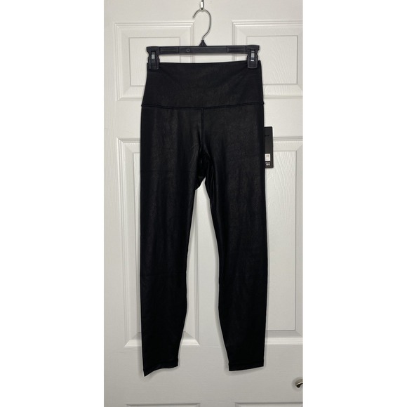 90 Degree Womens Vintage Lux High Rise Ankle Leggings Black Embossed Print M New - Picture 1 of 6